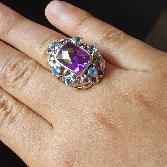 Nicky Butler Designer NB Sterling Silver 925 Purple Quartz Ring NWT Topaz Size 7 - Picture 6 of 9